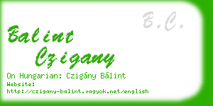 balint czigany business card