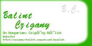 balint czigany business card